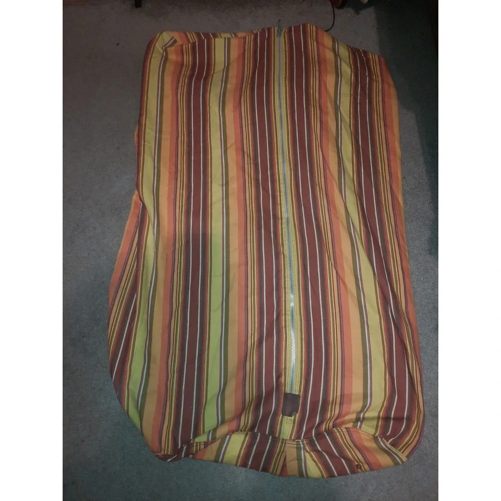 Vintage Striped Canvas Clothes Hanging Garment Bag Robin Samson Zipper